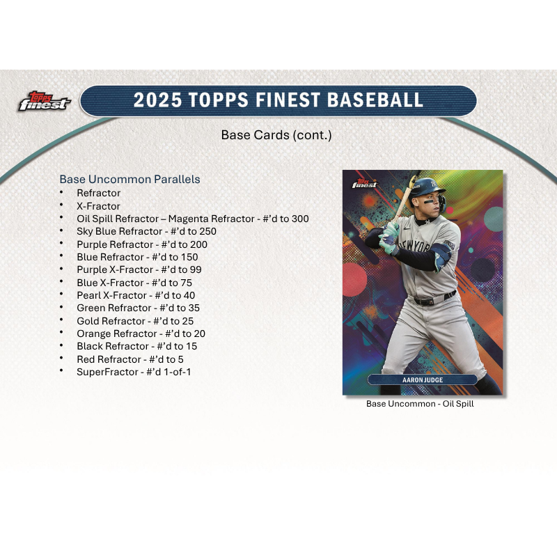 2025 Topps Finest Baseball Hobby 8 Box Case