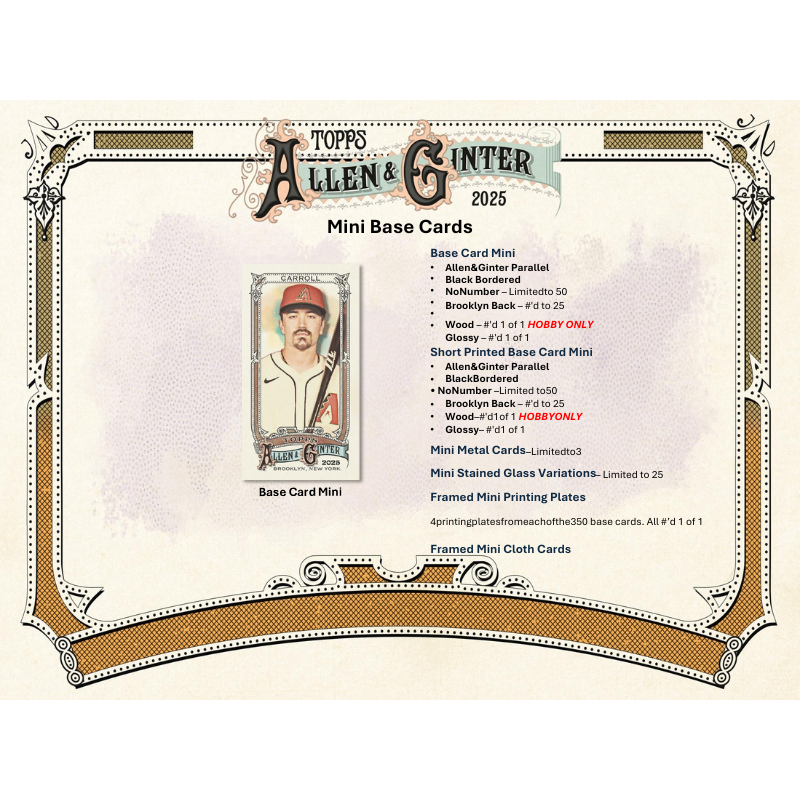 2025 Topps Allen & Ginter Baseball Hobby 12 Box Case