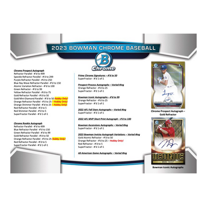 2023 Bowman Chrome Baseball Hobby 12 Box Case