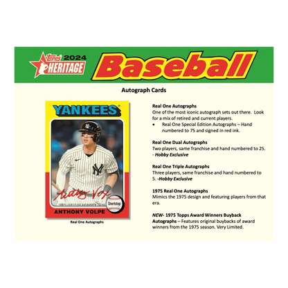 2024 Topps Heritage Baseball Hobby Box