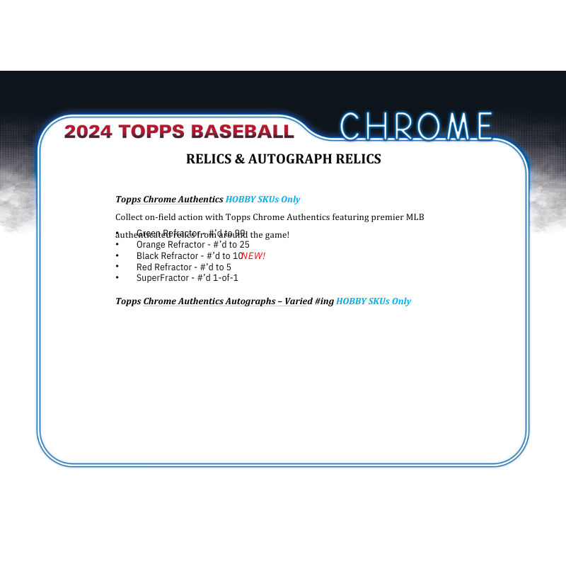 2024 Topps Chrome Baseball Hobby 12 Box Case