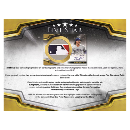 2024 Topps Five Star Baseball Hobby 8 Box Case