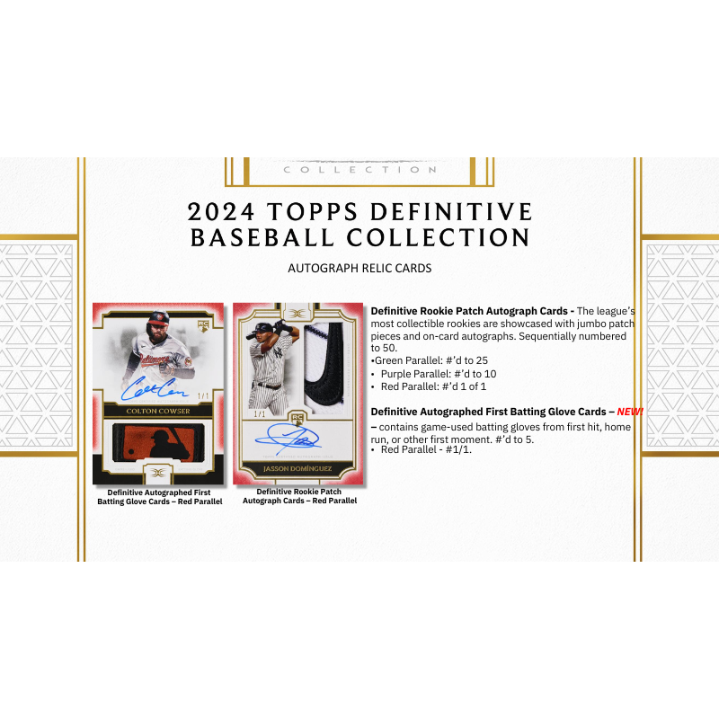 2024 Topps Definitive Baseball Hobby 2 Box Case