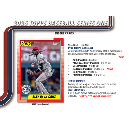 2025 Topps Series 1 Baseball Jumbo 6 Box Case