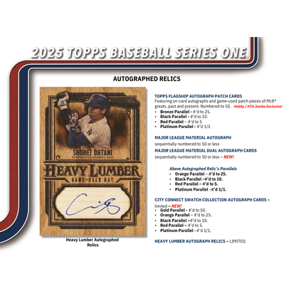 2025 Topps Series 1 Baseball Jumbo 6 Box Case