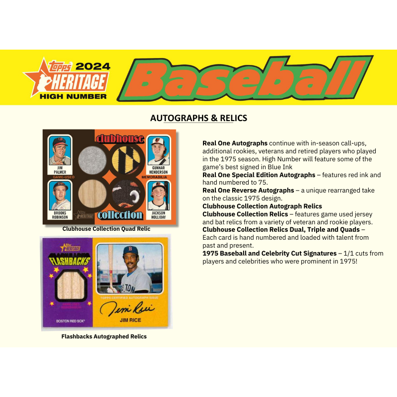 2024 Topps Heritage High Number Baseball Hobby Box