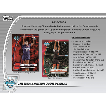 2024/25 Bowman Chrome University Basketball Hobby Box