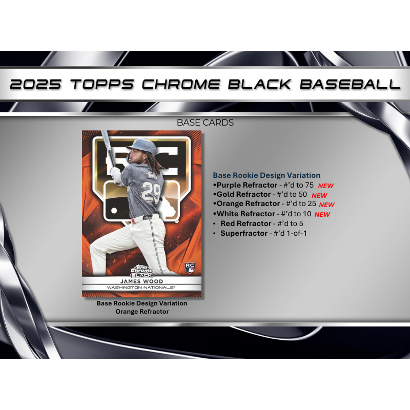 2025 Topps Chrome Black Baseball Hobby 12 Box Case