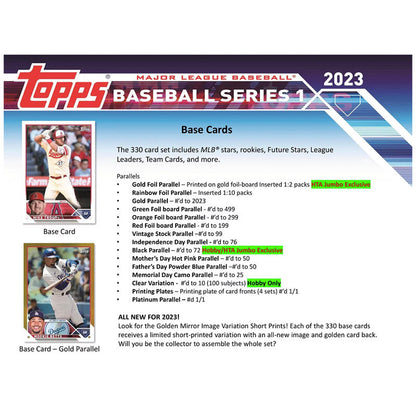 2023 Topps Series 1 Baseball Jumbo Box
